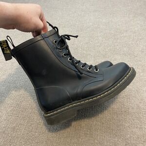 Dr. Martens Boots Womens 7 Mens 6 Black Rubber Rain Waterproof Non Slip Ankle